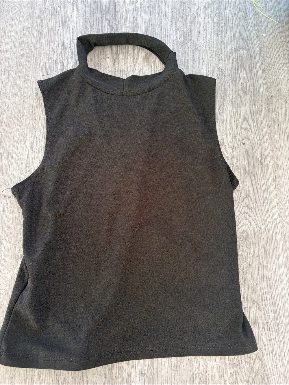 Women's Black Sleeveless Mock Neck Tank Top
